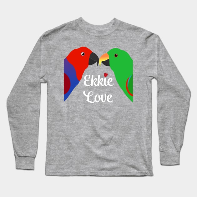 Eclectus Male Female Love Heart Long Sleeve T-Shirt by Einstein Parrot